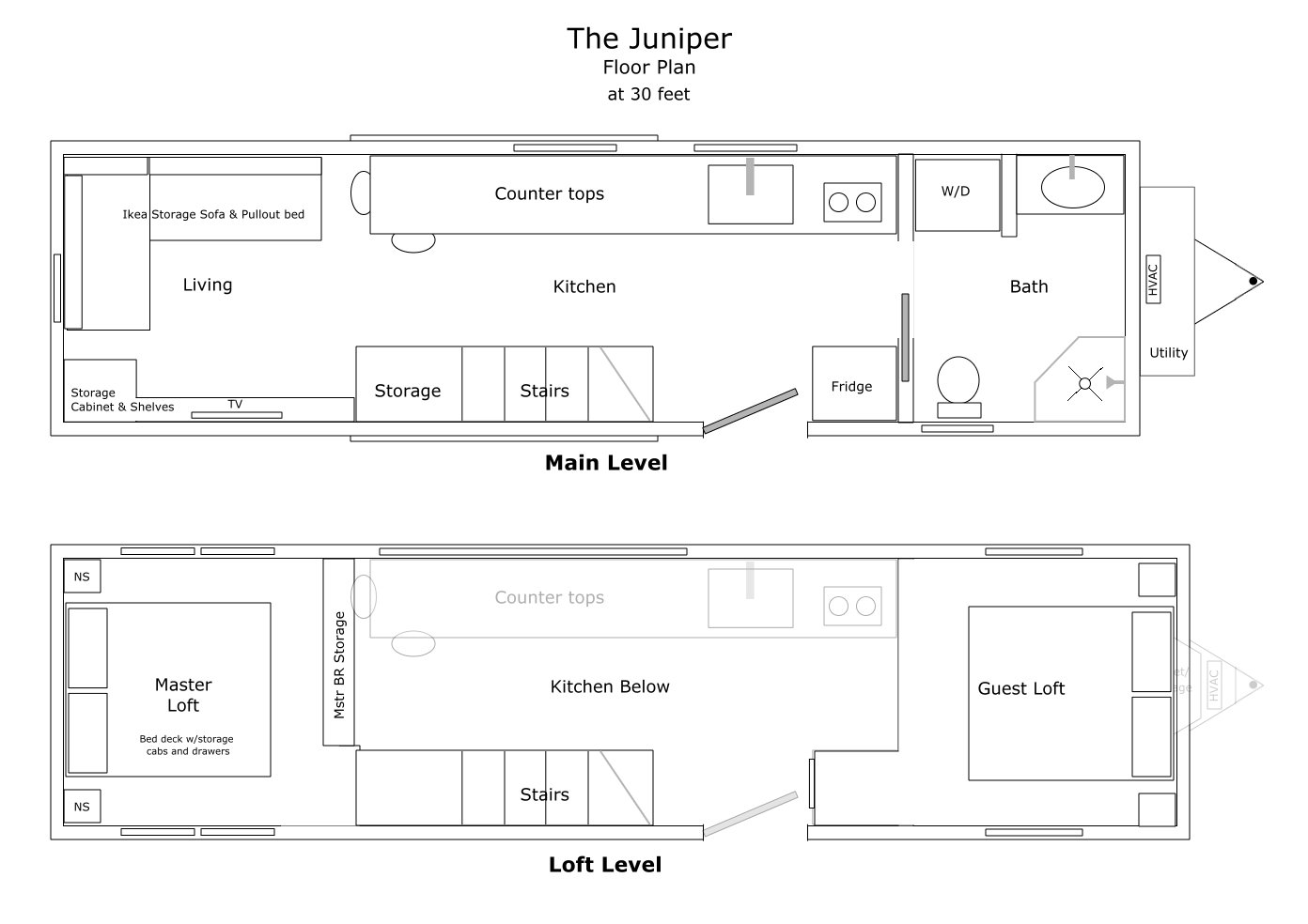 The Juniper Tiny House Floor Plan